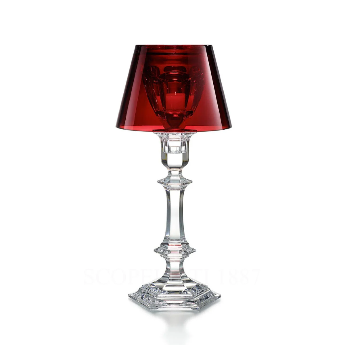 baccarat harcourt our fire candlestick red