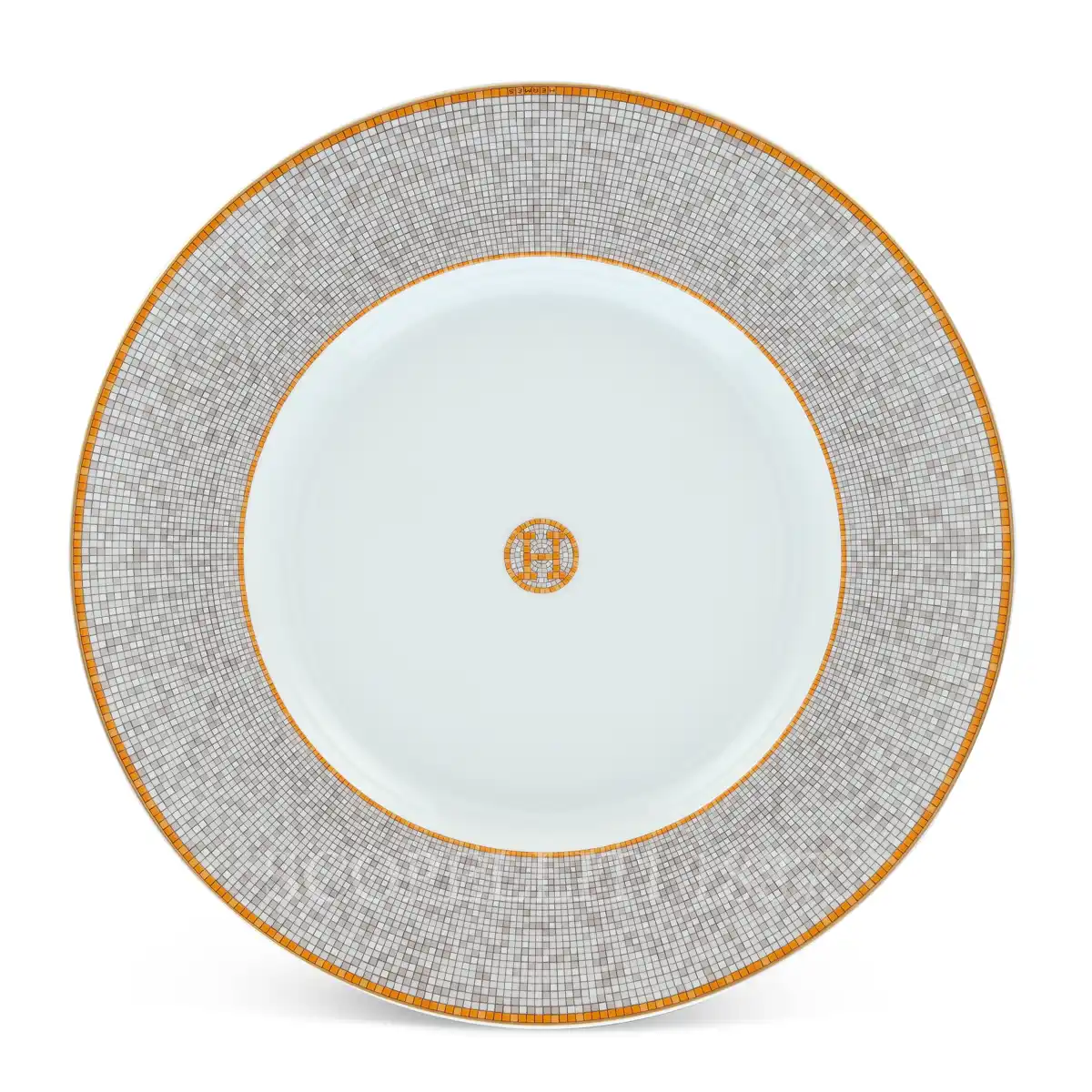 hermès mosaique au 24 presentation plate in limoges porcelain with gold mosaic decoration