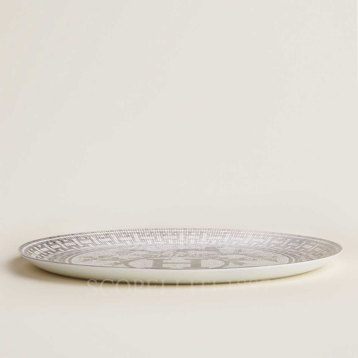 hermes tart platter mosaique platinum