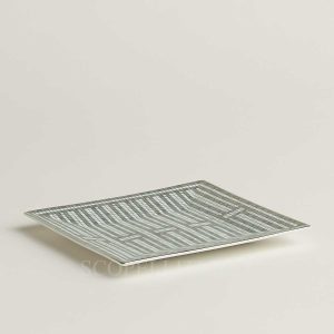 hermes square plate mosaique platinum