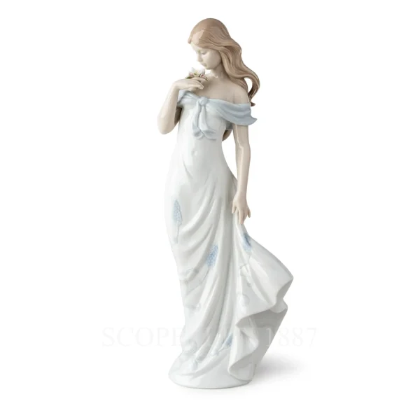 lladró a flower's whisper woman porcelain figurine