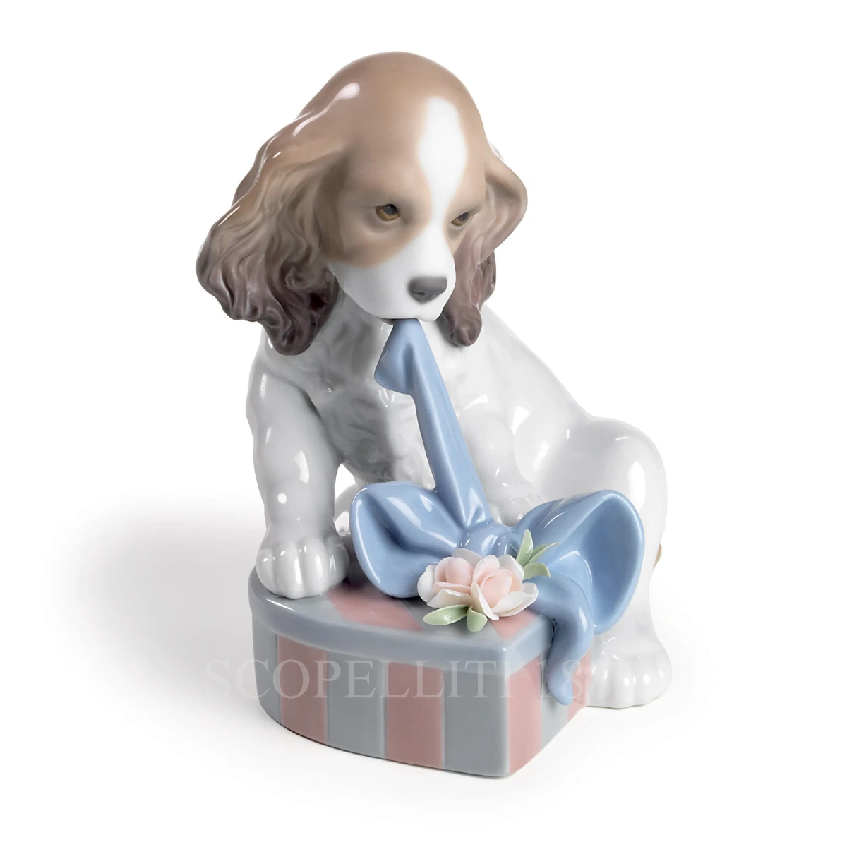 lladro can't wait dog porcelain figurine