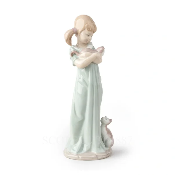 lladró don't forget me girl porcelain figurine