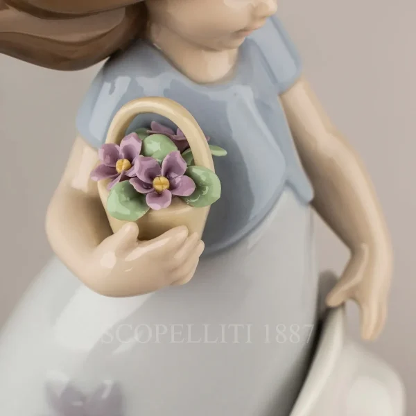 lladró little violet girl porcelain figurine