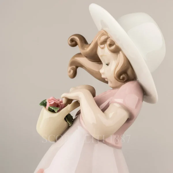 lladró little rose girl porcelain figurine