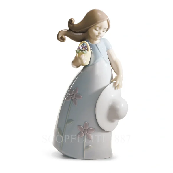 lladro lladró little violet girl porcelain figurinelittle violet porcelain figurine
