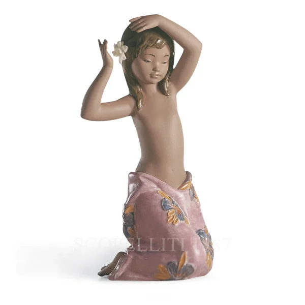 lladro tropical flowers girl porcelain figurine