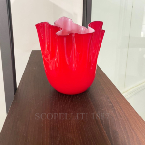 venini red glass vase