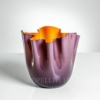 Venini Fazzoletto Vase medium indigo orange 700.02 NEW