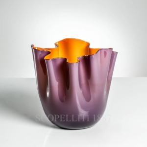 venini fazzoletto vase indigo orange