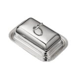 christofle vertigo silver plated rectangular butter dish