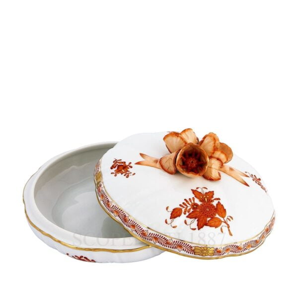 herend porcelain apponyi candy box orange with rose