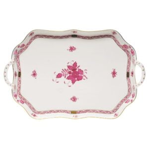 herend porcelain apponyi hendled tray pink