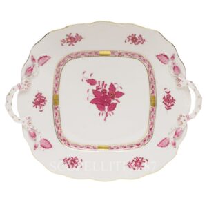 herend porcelain apponyi square cake plate pink