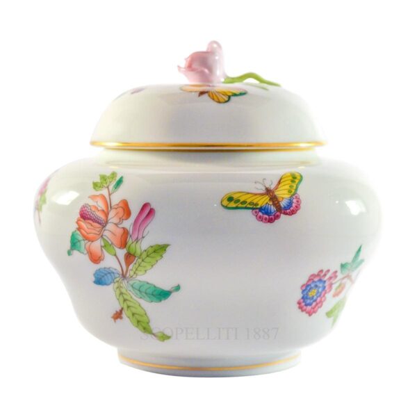 herend porcelain queen victoria ginger jar with rose