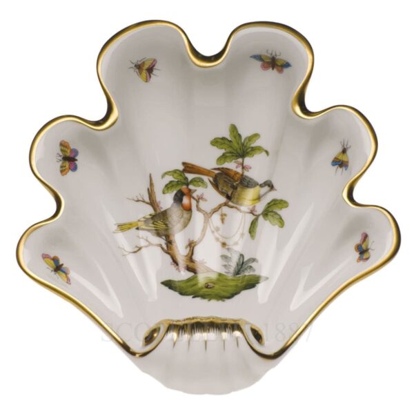 herend porcelain rothschild large shell tray
