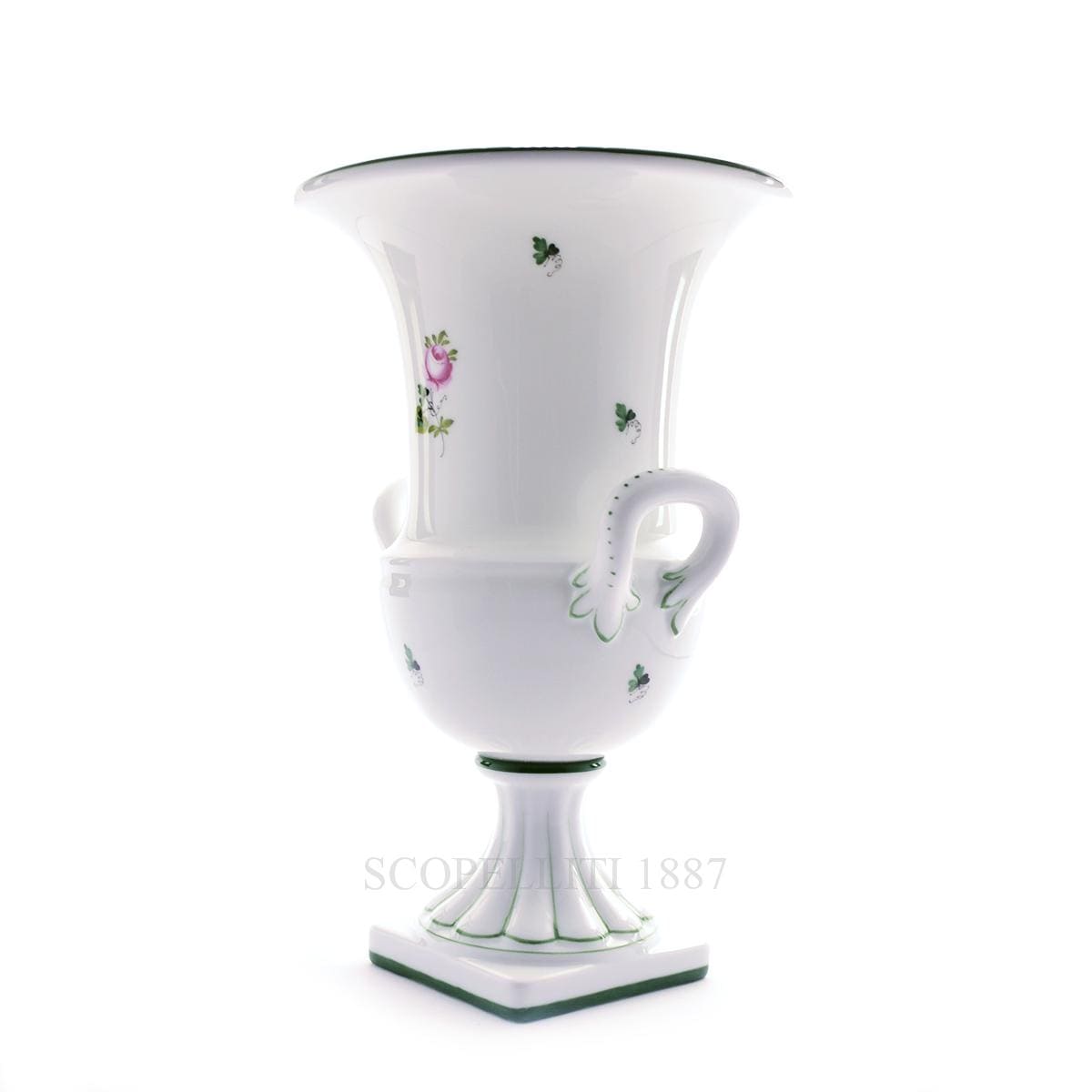 herend handpainted porcelain vienna rose empire vase on base
