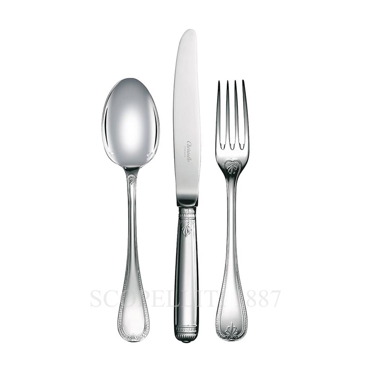 Christofle France Perles Silverplate Dinner Forks 8 1/8" Set of 6 