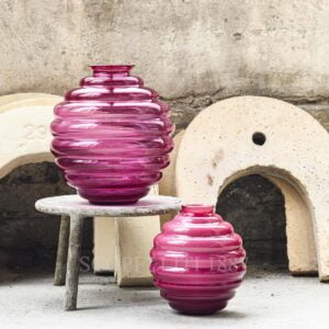 new venini murano glass vases deco magenta