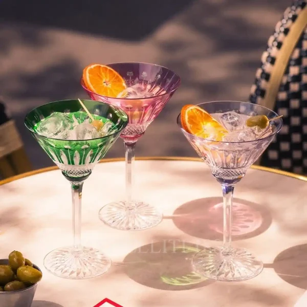 saint louis tommy cocktail glasses in colored crystal