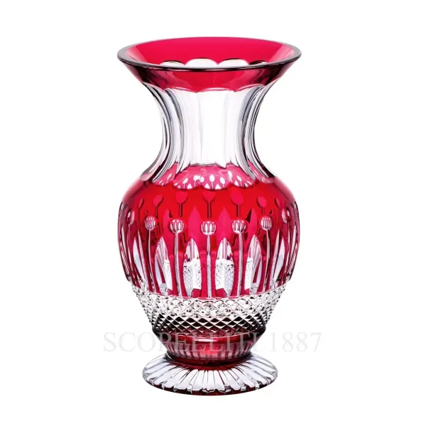 saint louis tommy red crystal vase