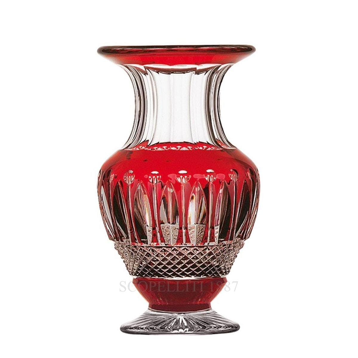 saint louis tommyssimo red crystal designer vase