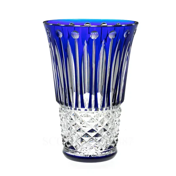 saint louis tommyssimo blue crystal vase