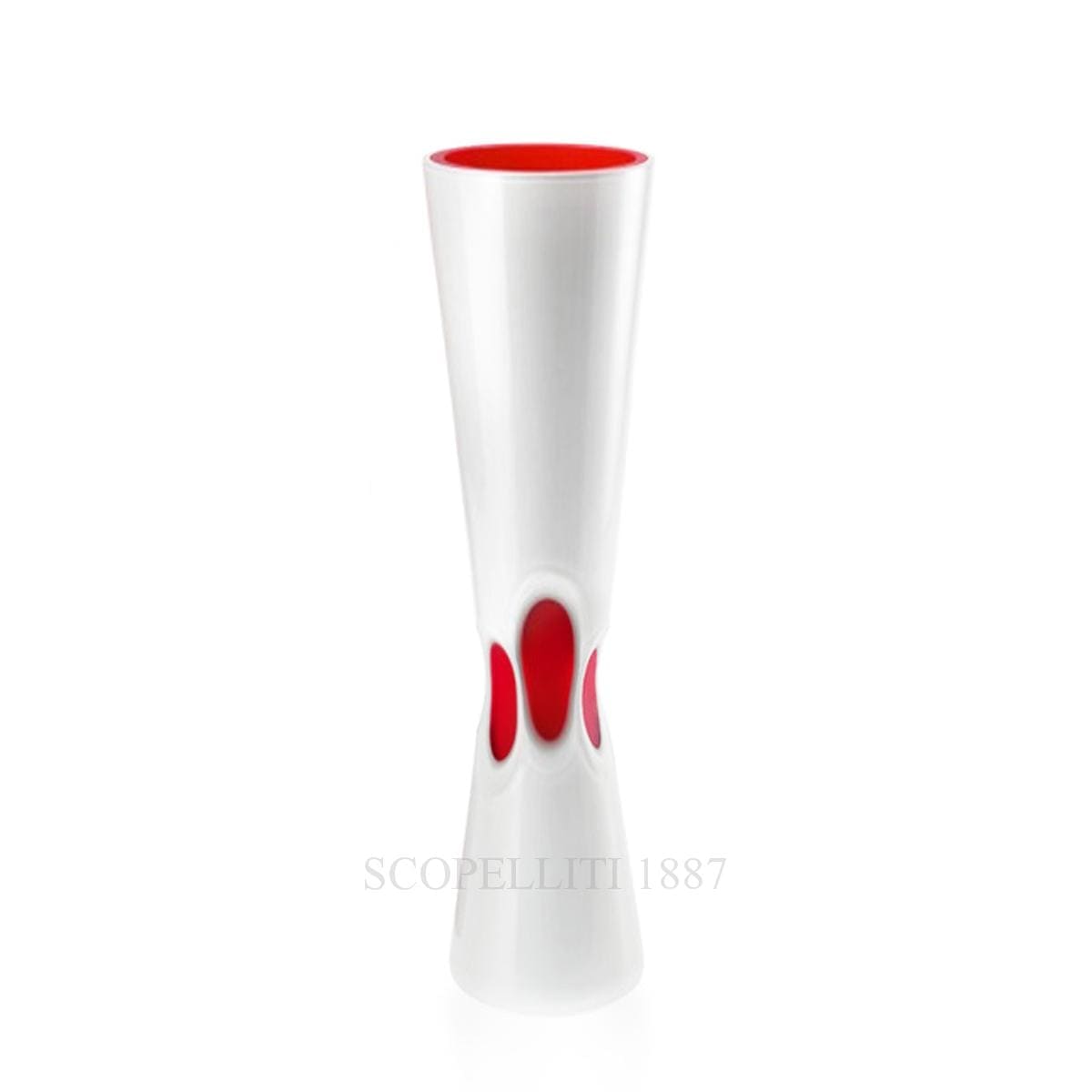 venini italian designer accenti white vase murano glass