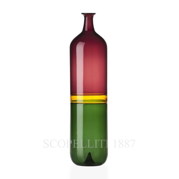 venini bolle murano glass italian design bottle green amber violet