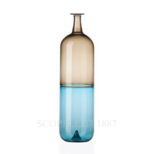 venini bolle murano glass italian design bottle grey blue green