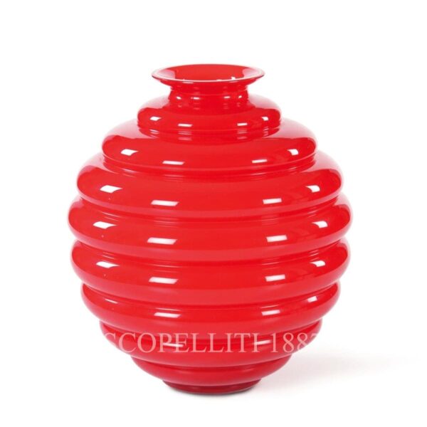 venini italian design deco vase large red