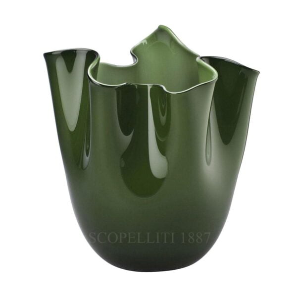 venini fazzoletto green vase murano glass