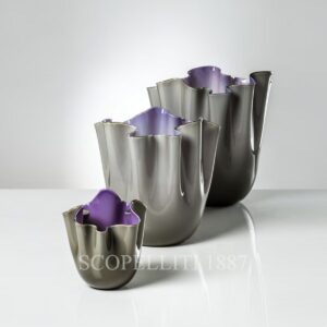 fazzoletto venini murano glass vase grey indigo new colors