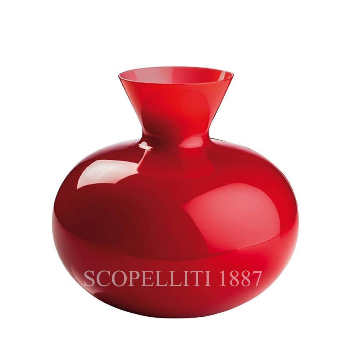 venini idria italian designer murano glass large vase red