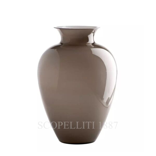 venini labuan italian designer murano glass vase taupe