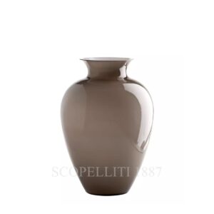 venini labuan italian designer murano glass vase taupe