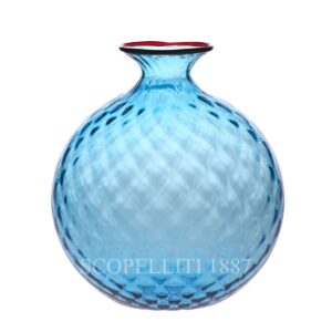 venini murano glass italian monofiore balloton vase limited edition aquamarine