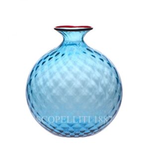 venini murano glass italian monofiore balloton vase limited edition aquamarine