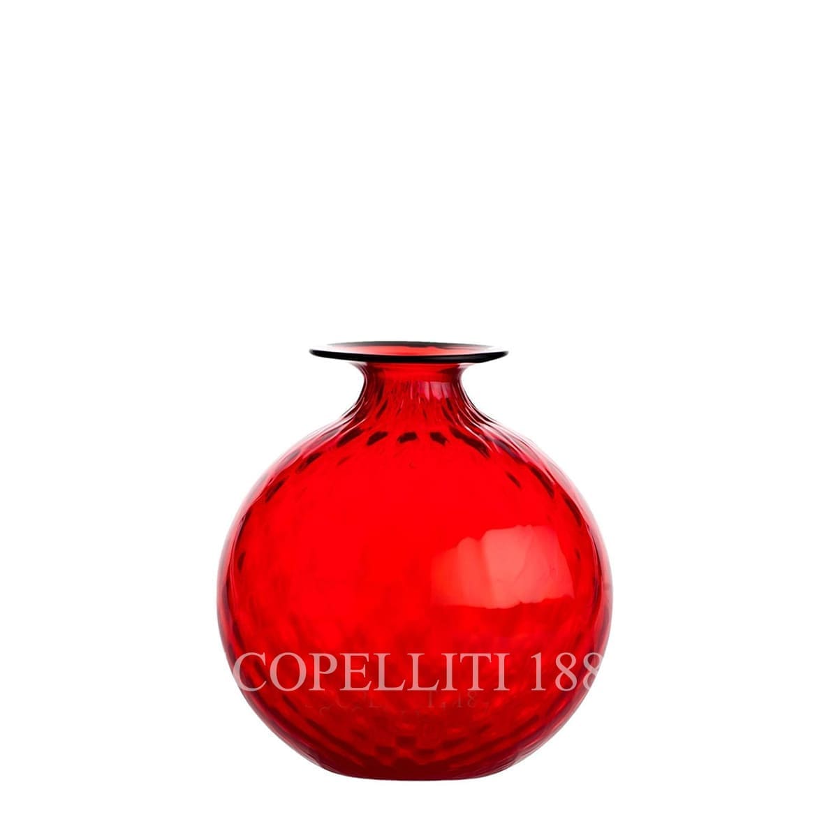 venini murano glass italian monofiore balloton vase limited edition red