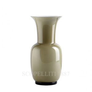 venini italian glass vase grey