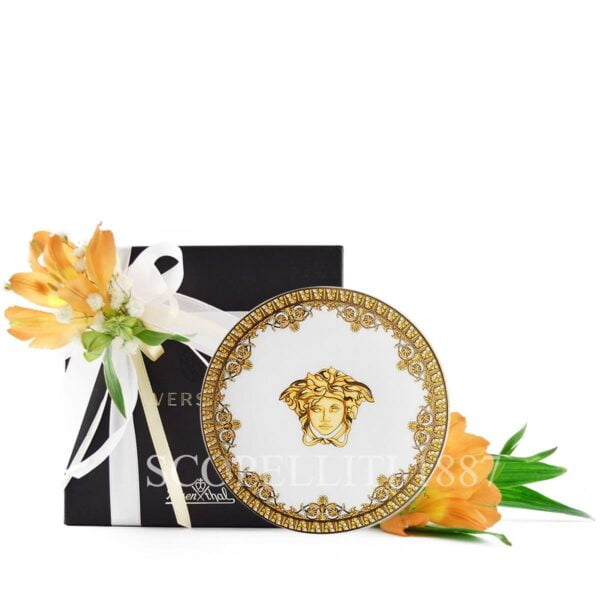 versace i love baroque white and golden small plate fine italian design