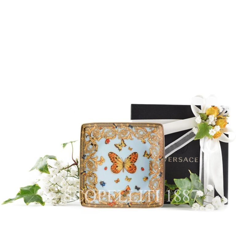 versace le jardin de versace small square dish golden italian design