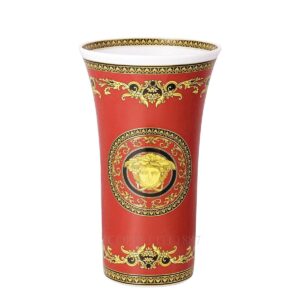 versace italian design medusa red golden vase