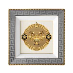 versace italian design prestige gala square dish golden grey