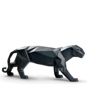 lladro panther figurine black matte
