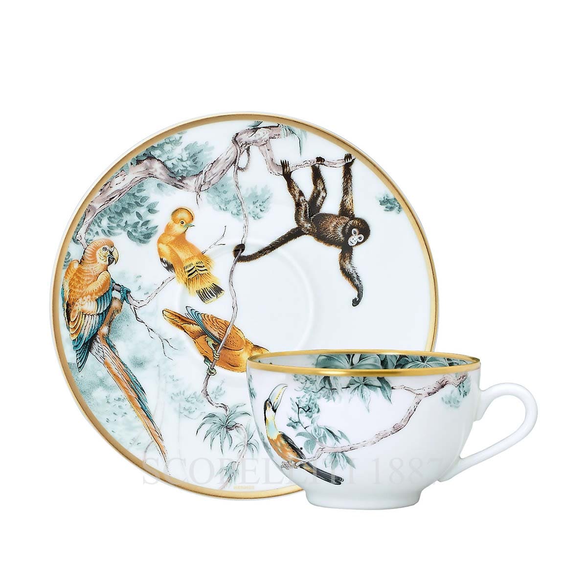 Hermes 2 Tea Cups Carnets d'Equateur Gift Set - SCOPELLITI 1887