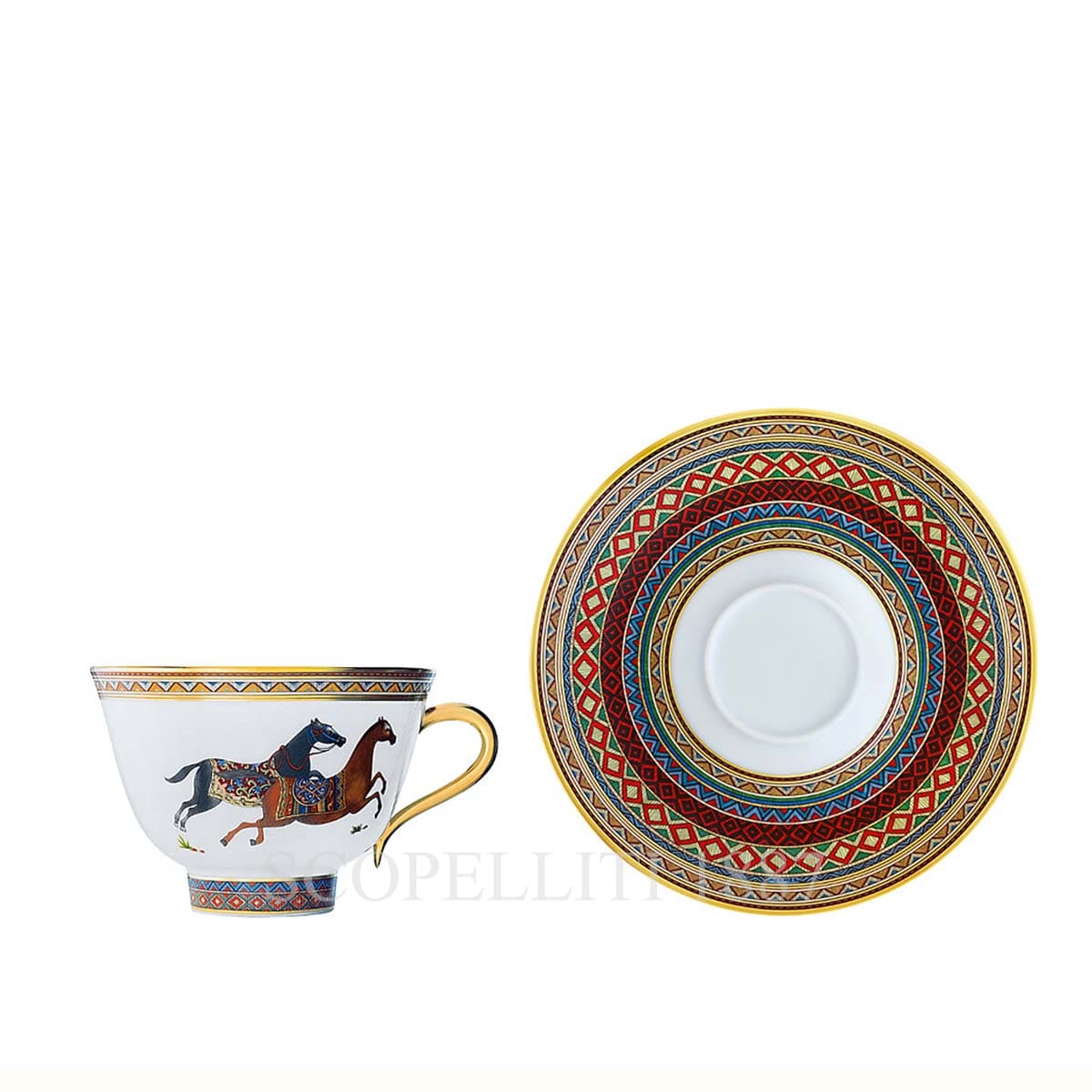 Hermes Set of 2 Tea Cups with Saucers n°1 Cheval d'Orient - SCOPELLITI 1887