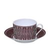 Hermes Set of 2 Breakfast Cups with Saucers H Déco Red Gift Set
