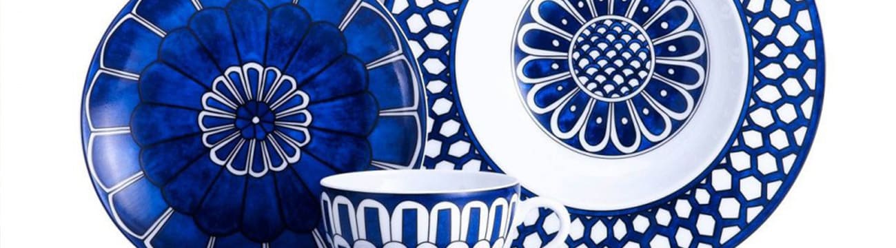 hermes bleus d ailleurs limoges porcelain cobalt blue