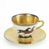 Hermes Gold Tea Cup and Saucer Cheval d’Orient